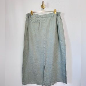 ✏️ Flax 100% Linen Straight Skirt Size L